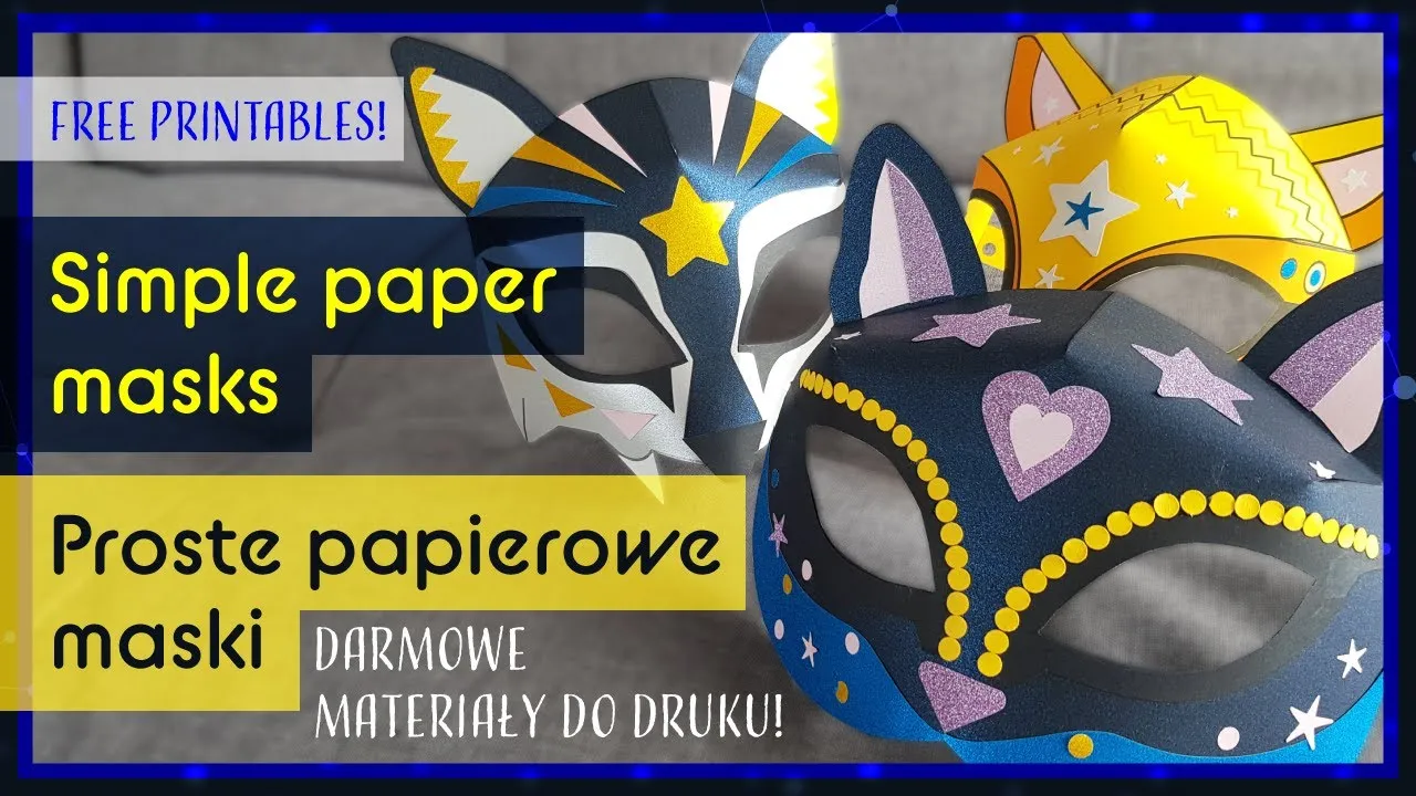 dekorowanie maski wilka z kartonu