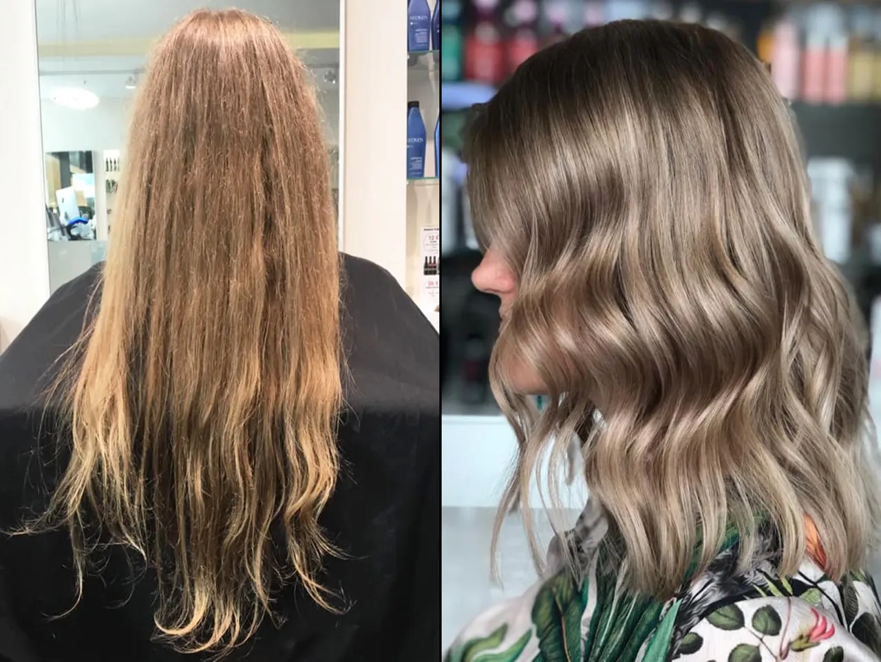 Gelbstich Haare vorher nachher