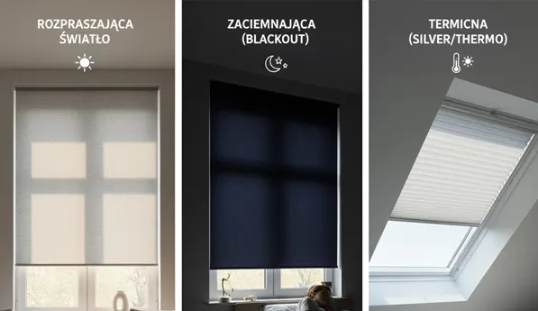 Rodzaje rolet zaciemniających do sypialni por&oacute;wnanie