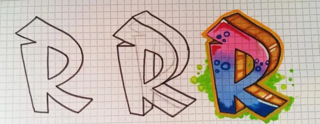 Einfache Graffiti Buchstaben Skizzen für Anfänger