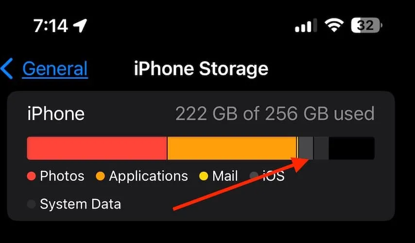 iphone storage breakdown ios