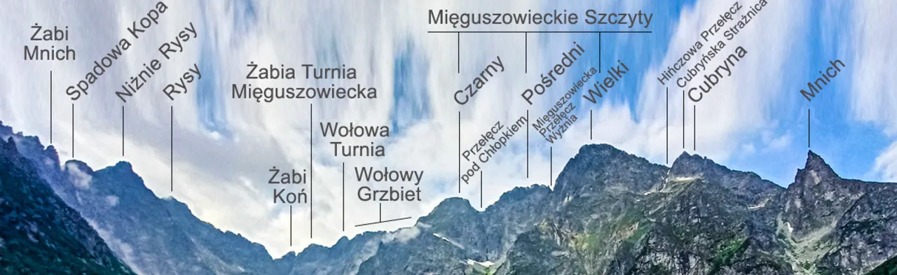 Panorama Tatr z Morskiego Oka lub widok na Bieszczady o wschodzie słońca