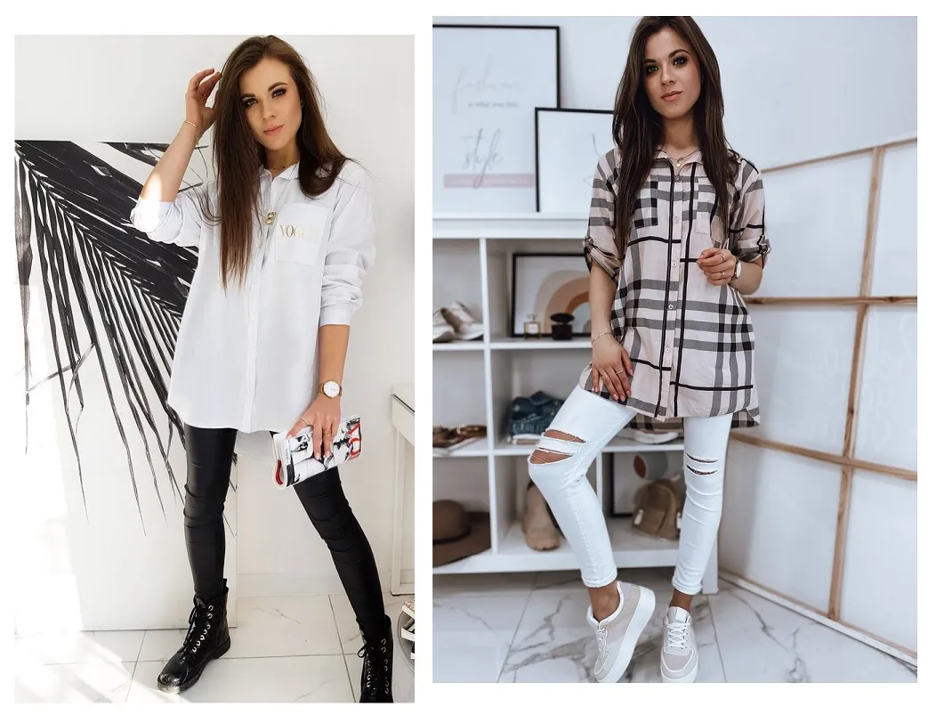 biała koszula oversize proporcje stylizacje