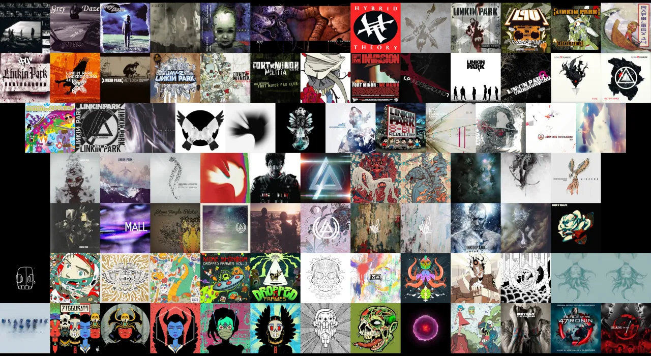 Linkin Park band evolution album covers montage