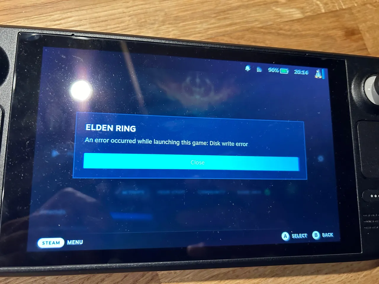 błąd zapisu na dysku steam komunikat