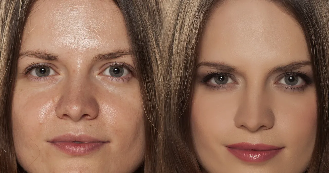 kobieta z tłustą cerą, błyszcząca skóra