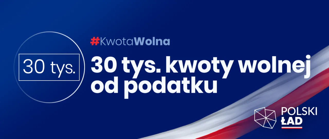 kwota wolna od podatku 30000 zł, symbol pieniędzy, tarcza podatkowa