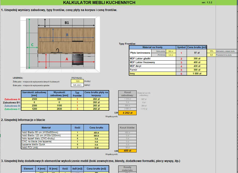 Montaż mebli kuchennych cennik modele wyceny