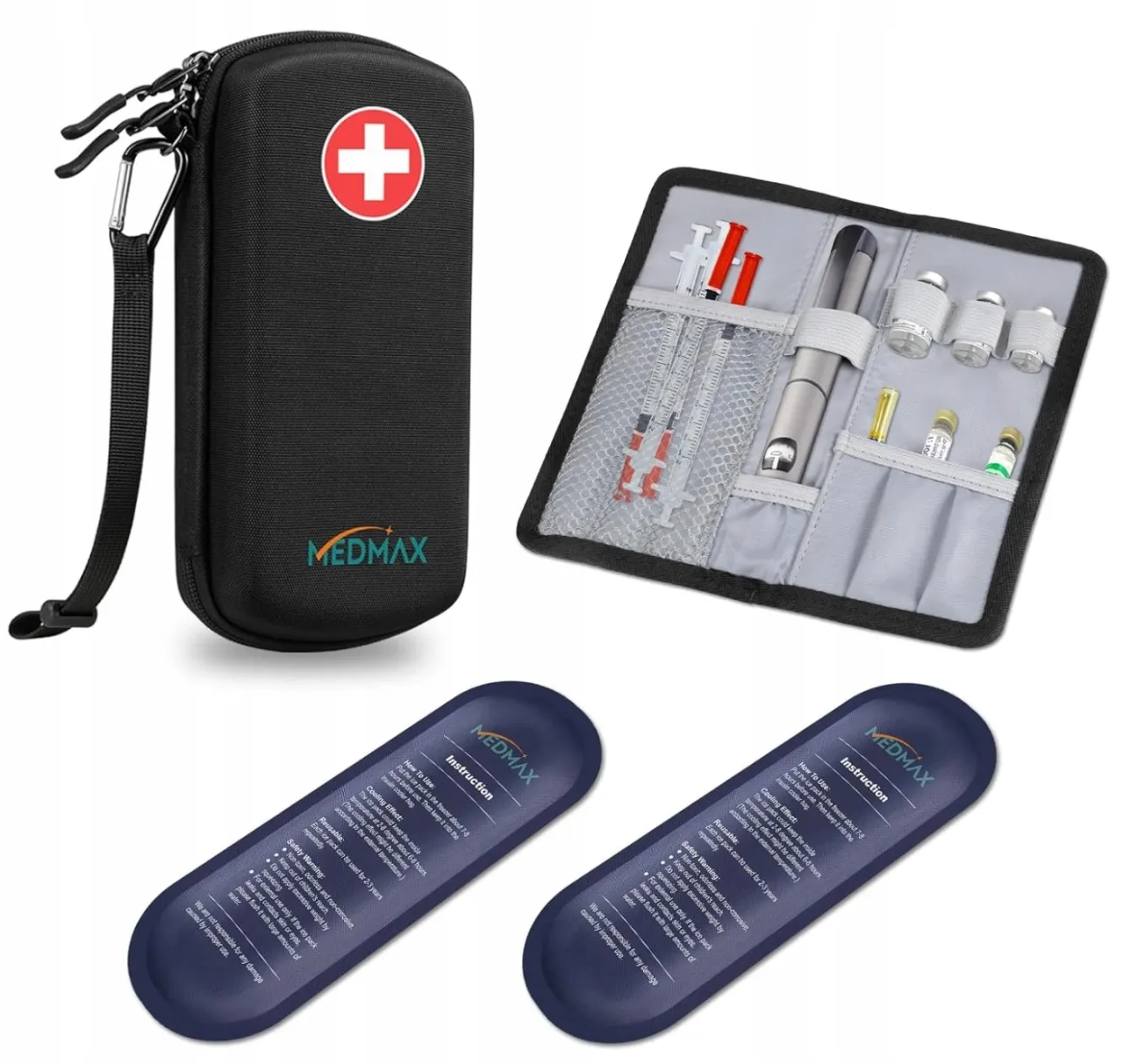 torba termoizolacyjna na leki, wkłady chłodzące, etui na insulinę