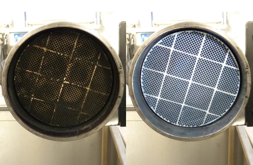 regeneracja filtra DPF przed i po