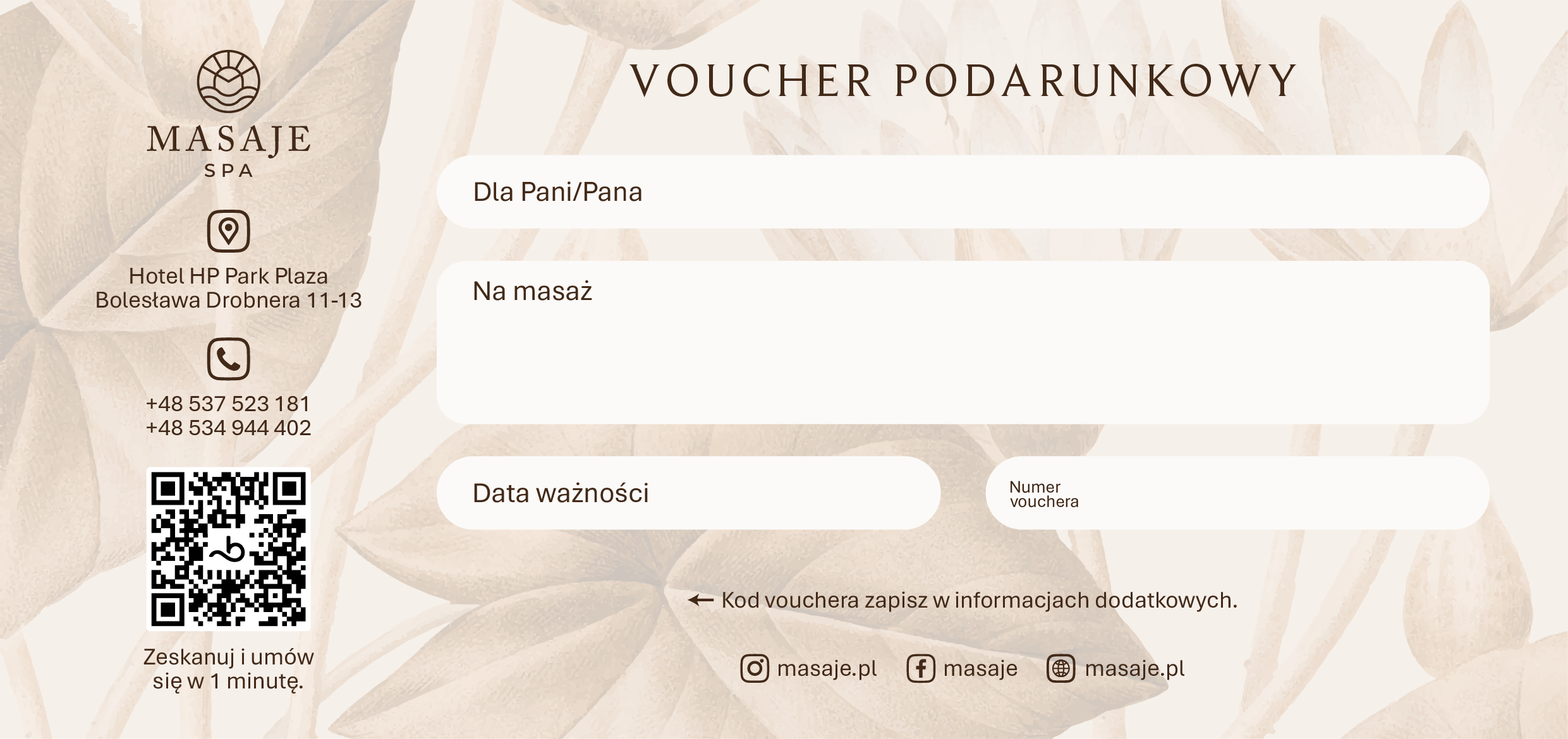 rodzaje voucher&oacute;w spa