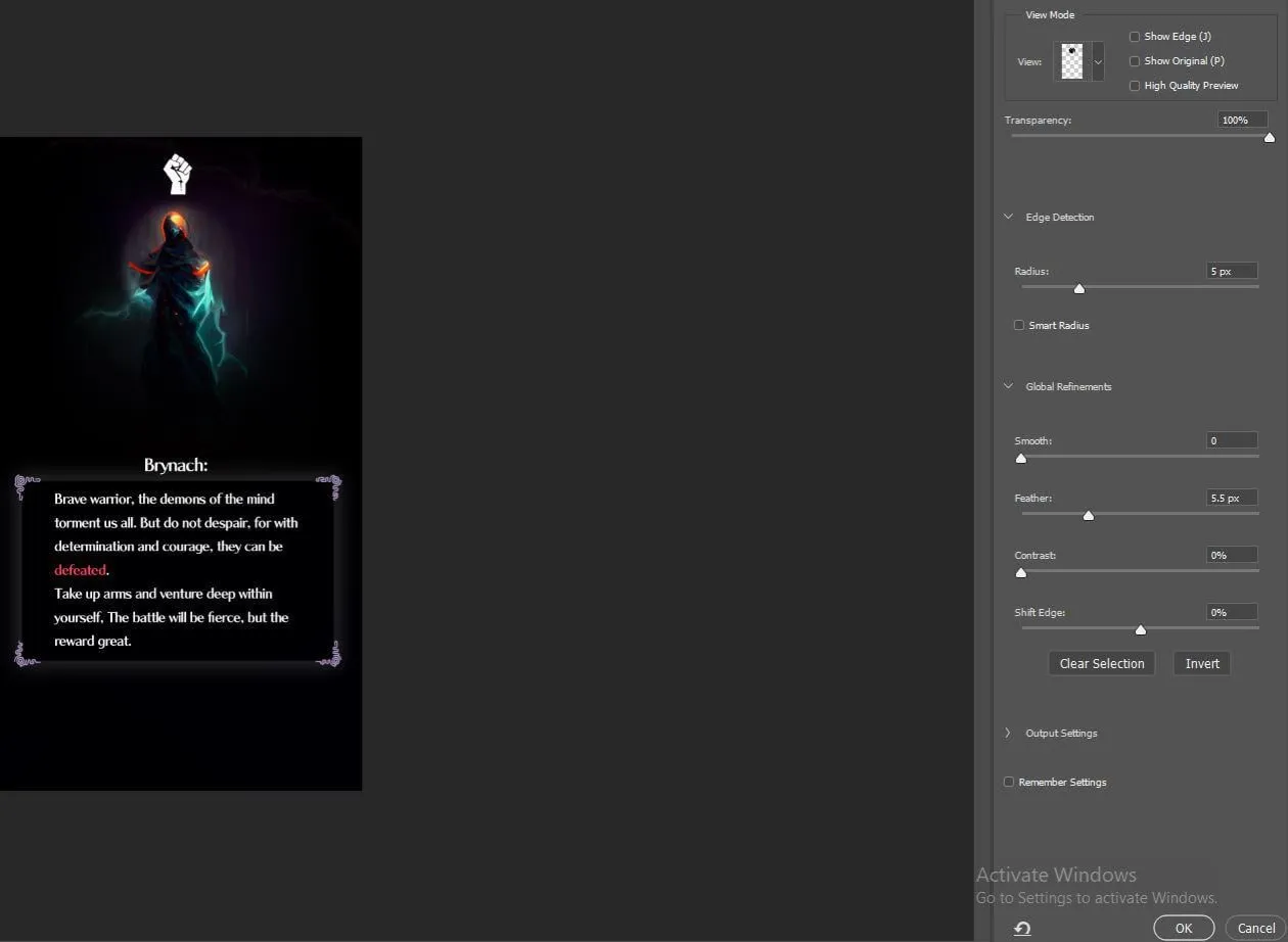 Photoshop zaznacz i maskuj panel