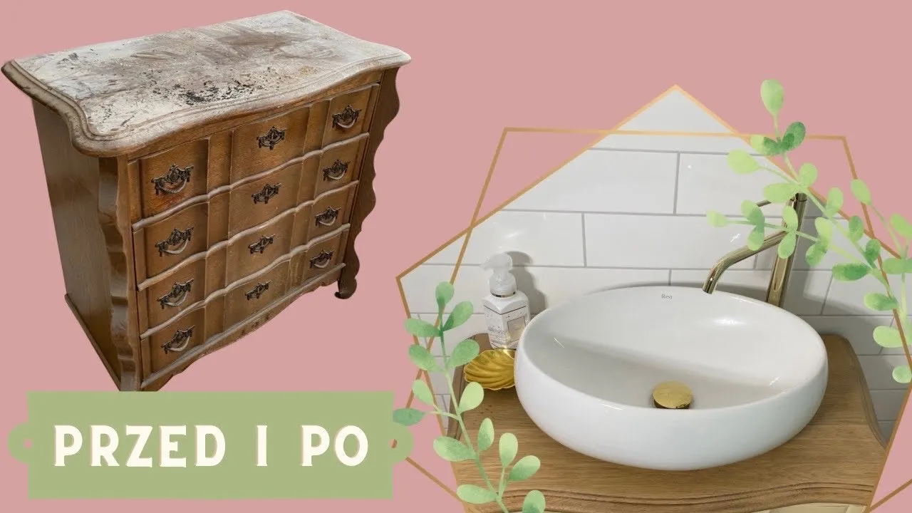 przerobiona komoda na szafkę pod umywalkę