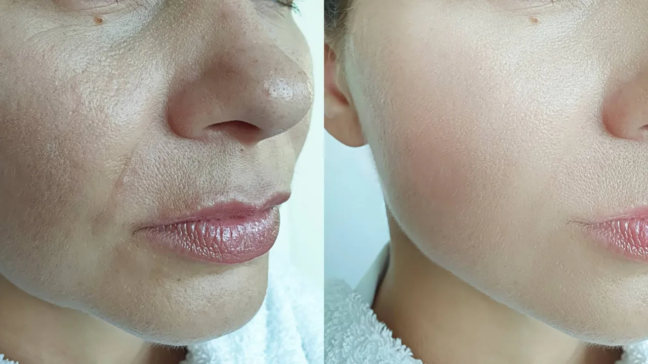 Mezoterapia mikroigłowa twarzy przed i po