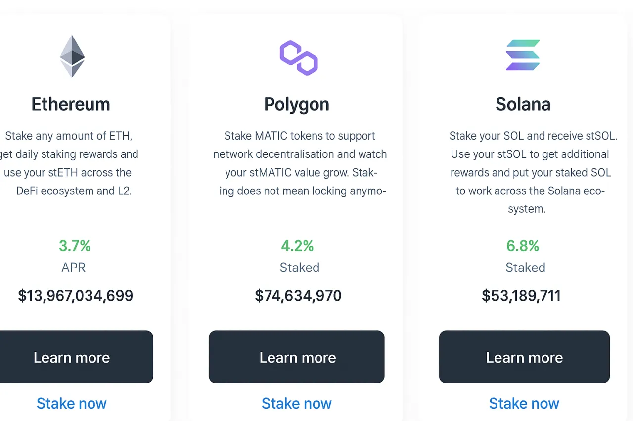 Ethereum, Polygon i Solana oferują staking. Sprawdź jaki pool do Ethereum jest najlepszy i zacznij zarabiać.