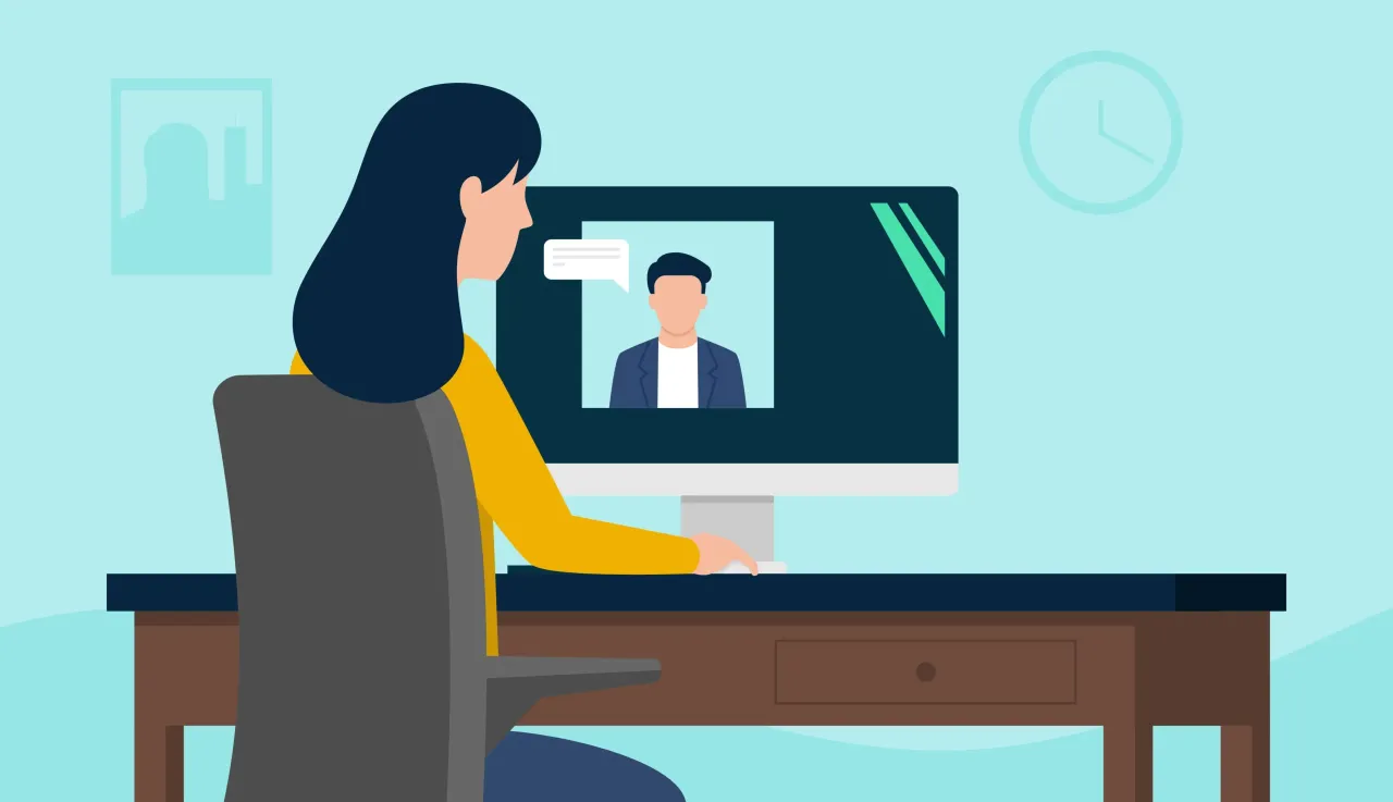 osoba wypełniająca kwestionariusz lub test psychologiczny online na komputerze