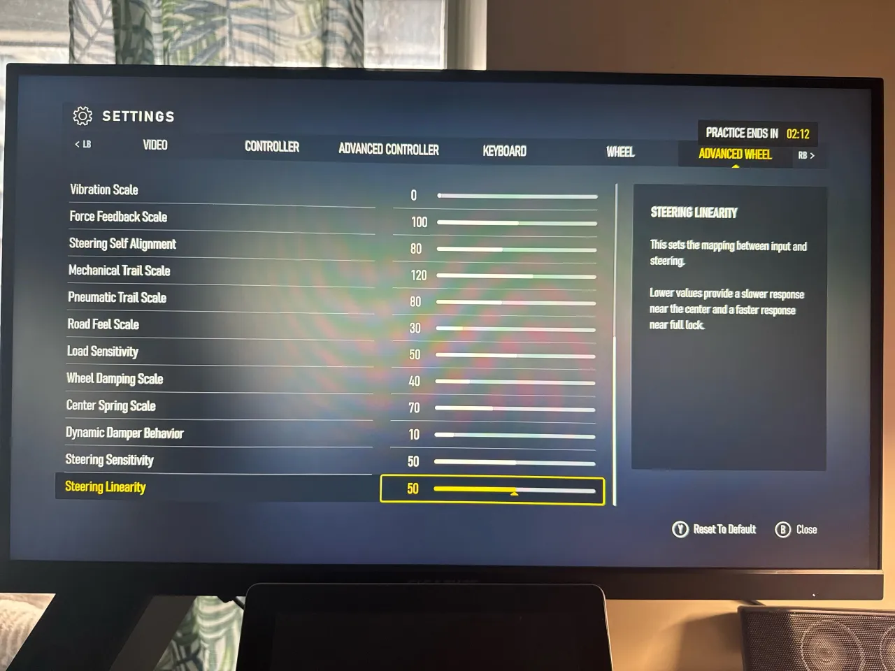 xbox 360 ustawienia kierownicy w grze forza dirt