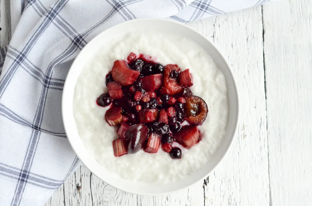 pudding ryżowy z owocami