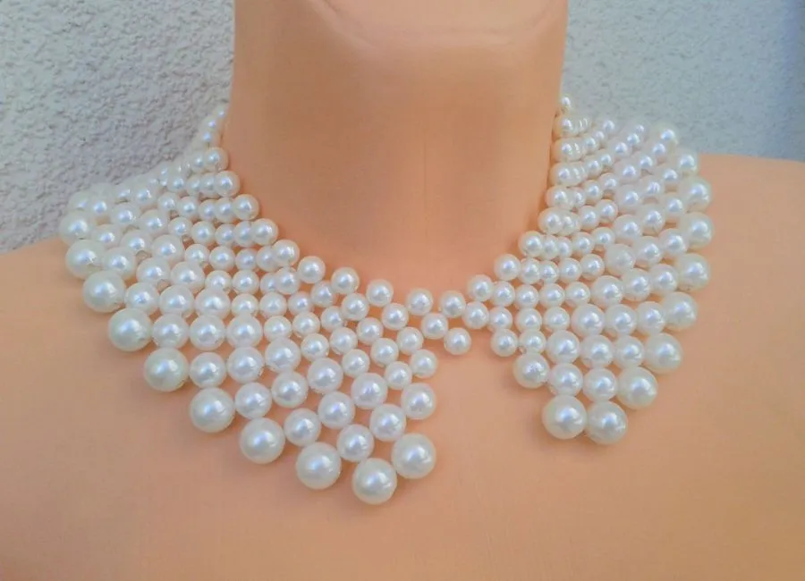 r&oacute;żne rodzaje naszyjnik&oacute;w kołnierzyk&oacute;w z pereł koralik&oacute;w metalu koronki