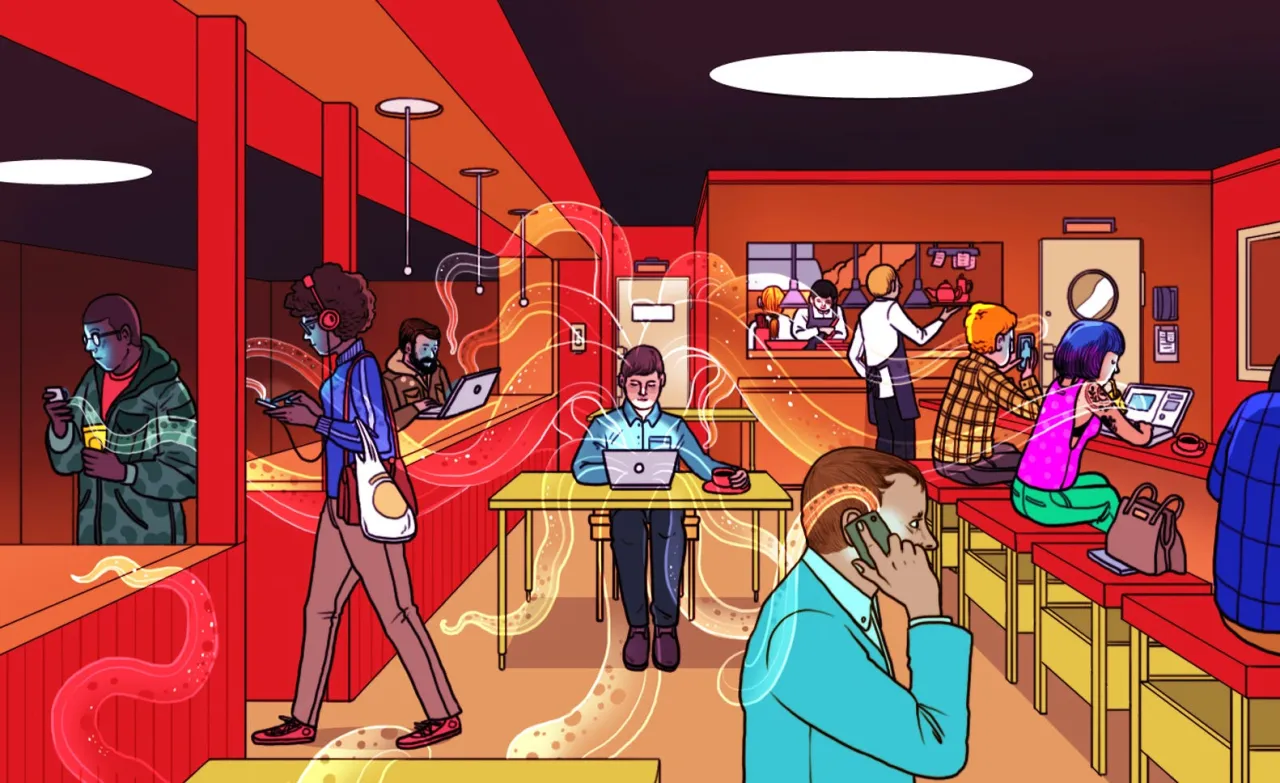 Publiczny hotspot Wi-Fi kawiarnia