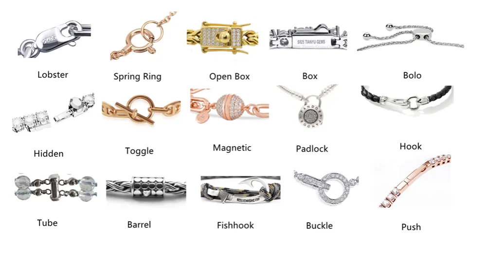 rodzaje zapięć bransoletek