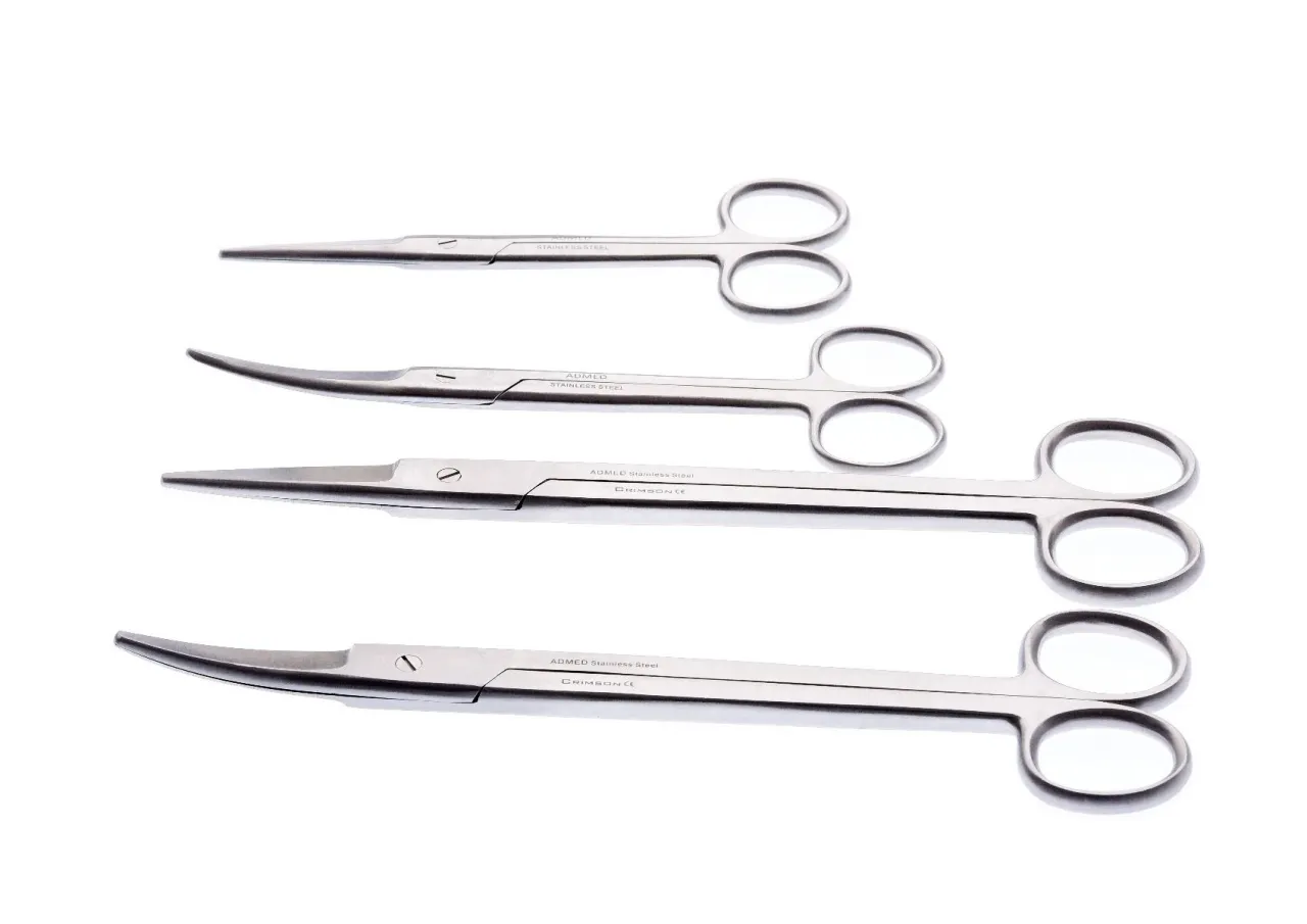 r&oacute;żne rodzaje nożyczek chirurgicznych, nożyczki mayo i metzenbaum