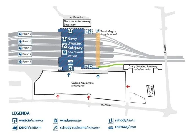 mapa dworca krak&oacute;w gł&oacute;wny przechowalnia bagażu