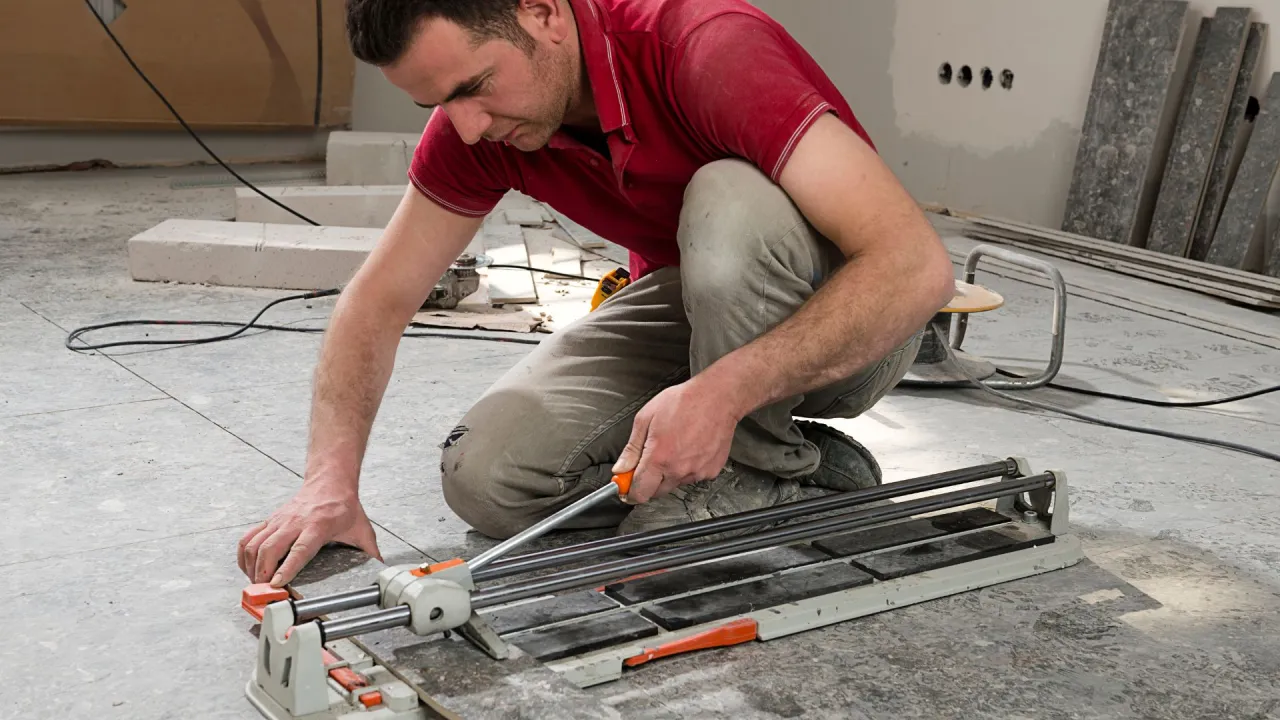 Glazurnik przy pracy w łazience