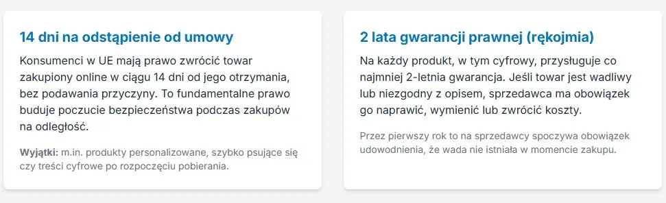 wyjątki od prawa odstąpienia od umowy, zwrot towaru