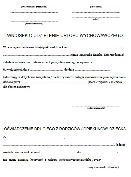 Zdjęcie Jak wypełnić wniosek o urlop wychowawczy? 6 kluczowych kroków