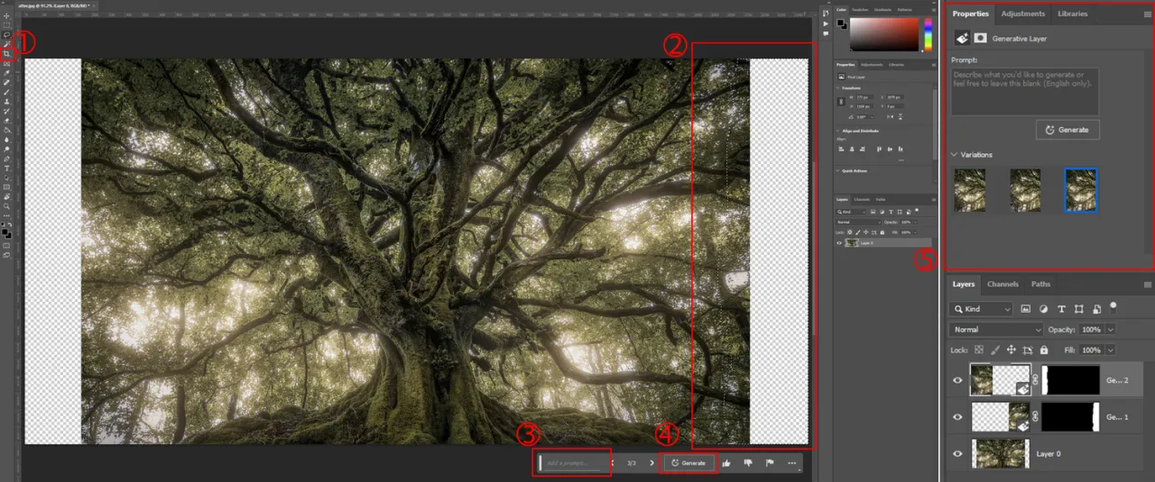 Photoshop Neural Filters Generative Fill przykłady