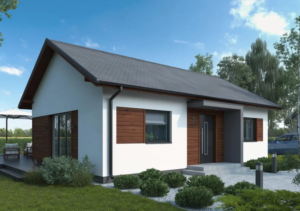 dom drewniany 70m2 stan surowy otwarty