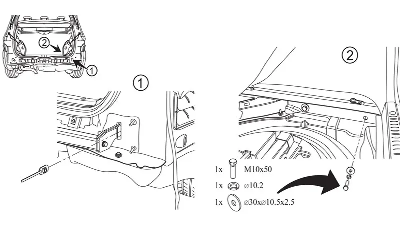 Renault Scenic lokalizacja zaślepki przedniego ucha holowniczego
