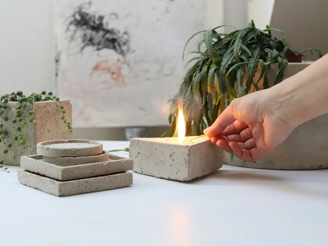 Nowoczesne donice betonowe DIY