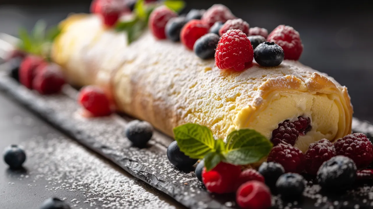 Zdjęcie Rolada lub tarta z kremem budyniowym - przepis na słodki przysmak