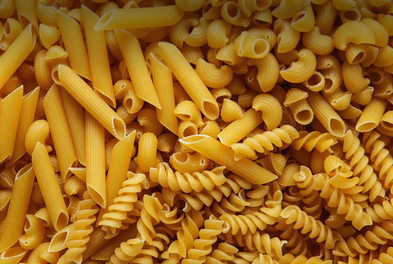 Diff&eacute;rents types de p&acirc;tes courtes pour salade