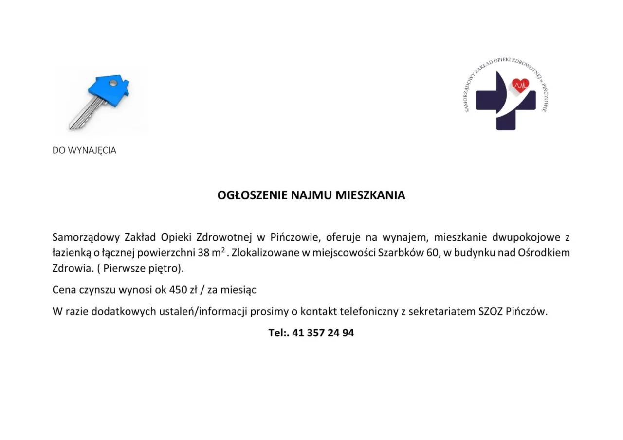 Przykładowe ogłoszenie wynajmu mieszkania