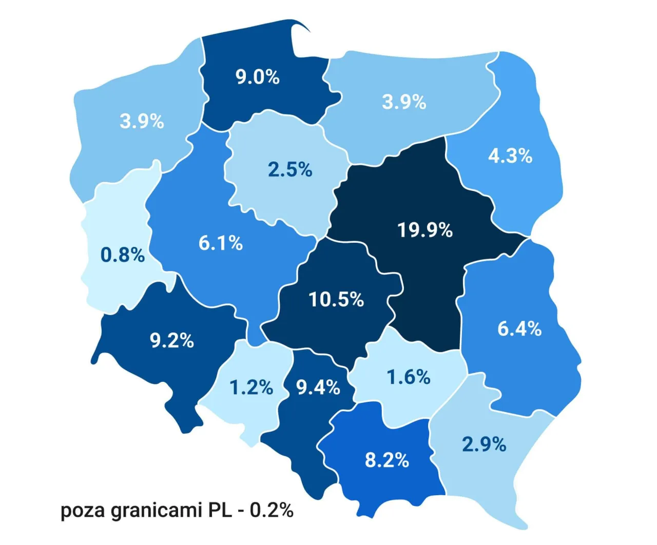 mapa zarobków dentystów w Polsce