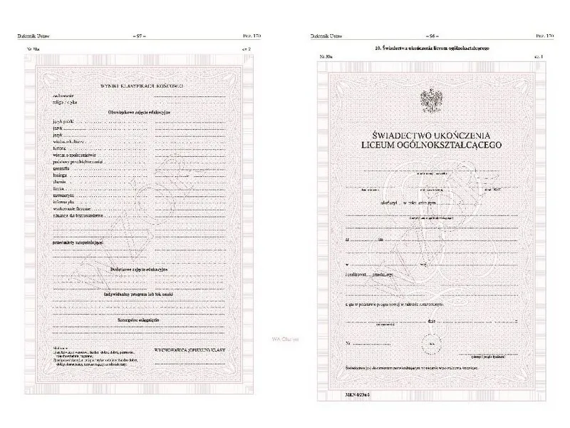liceum dla dorosłych świadectwo