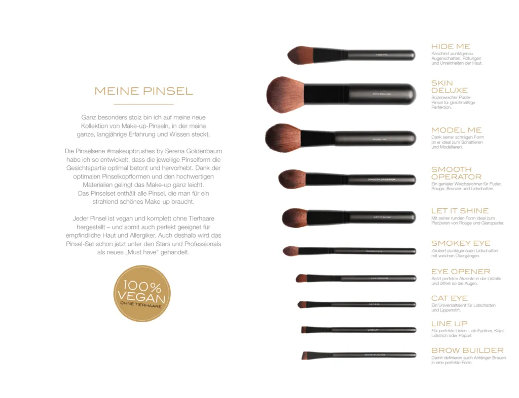 verschiedene make-up pinsel übersicht