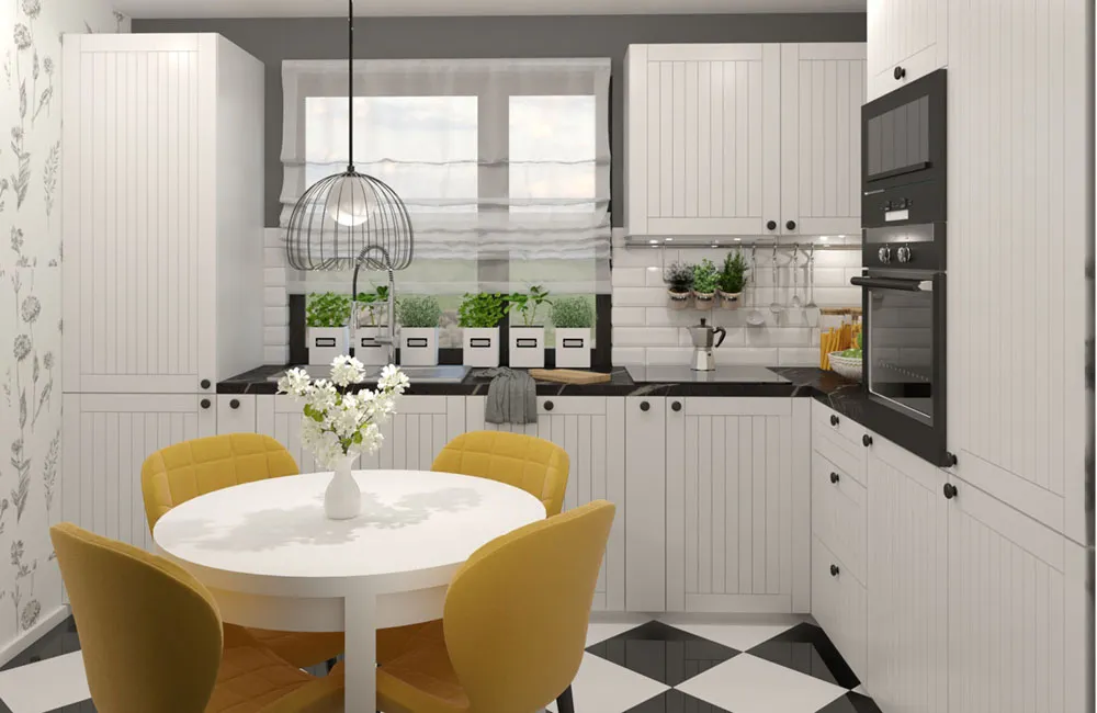 st&oacute;ł okrągły prostokątny biała kuchnia aranżacje