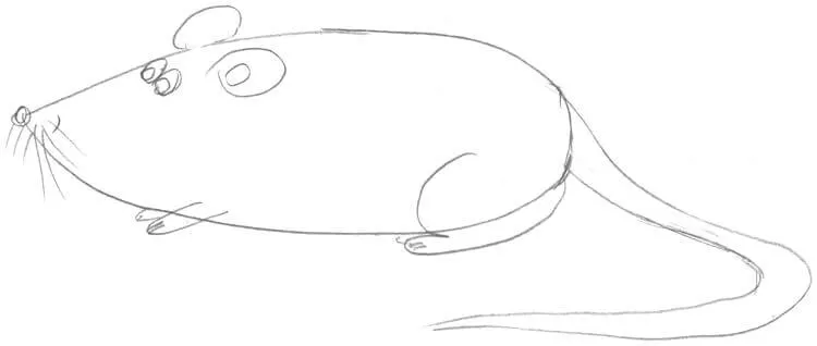 Kind zeichnet Maus Bleistift Papier