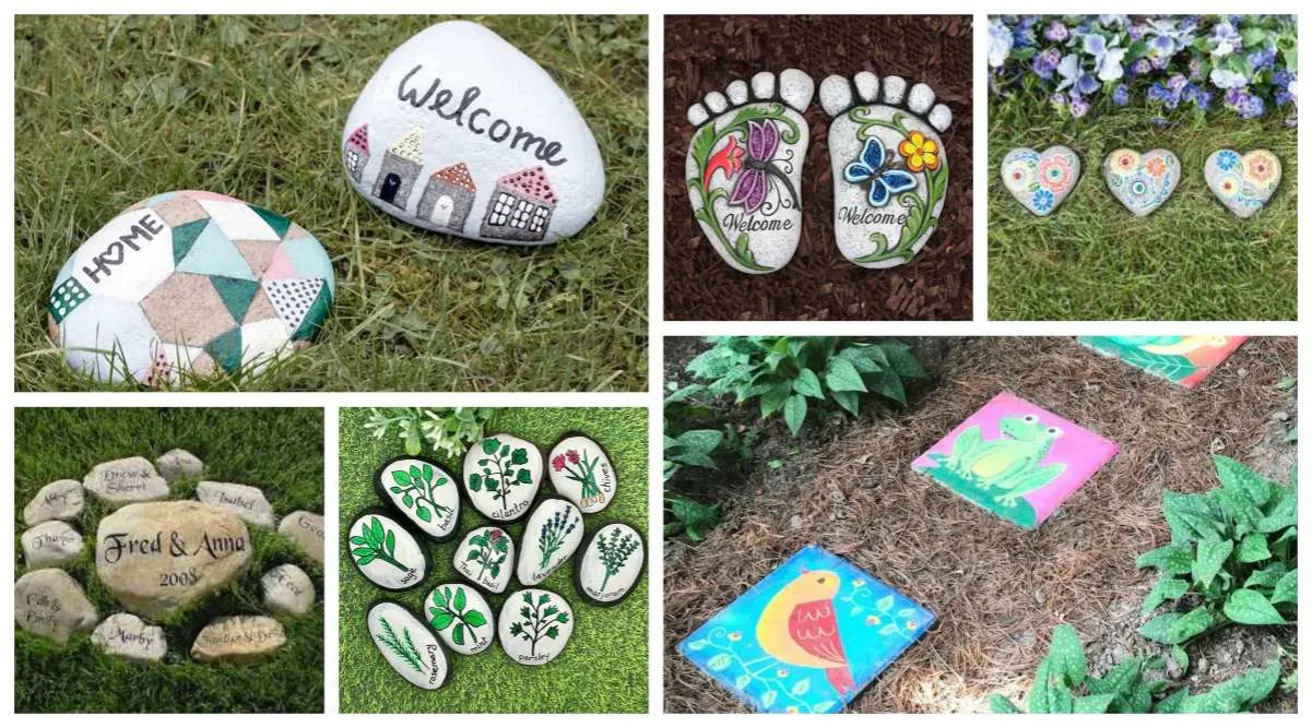 malowane kamienie do ogrodu inspiracje
