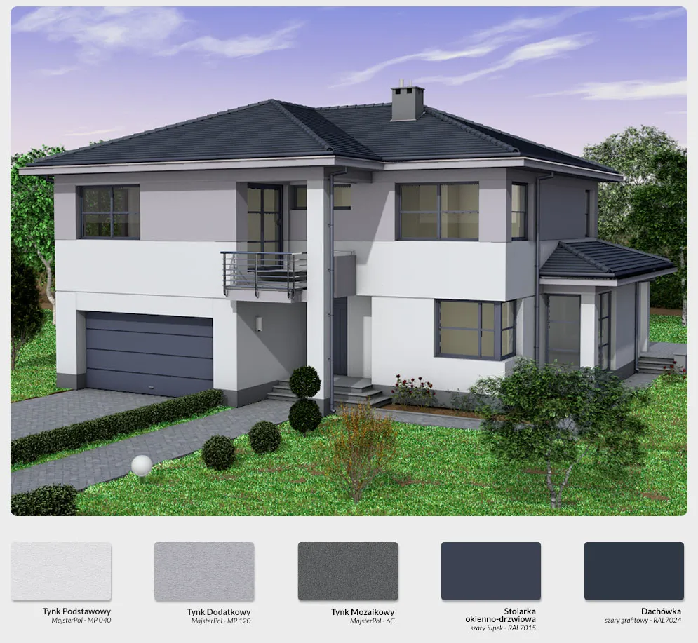 elewacja domu kolory tynków inspiracje