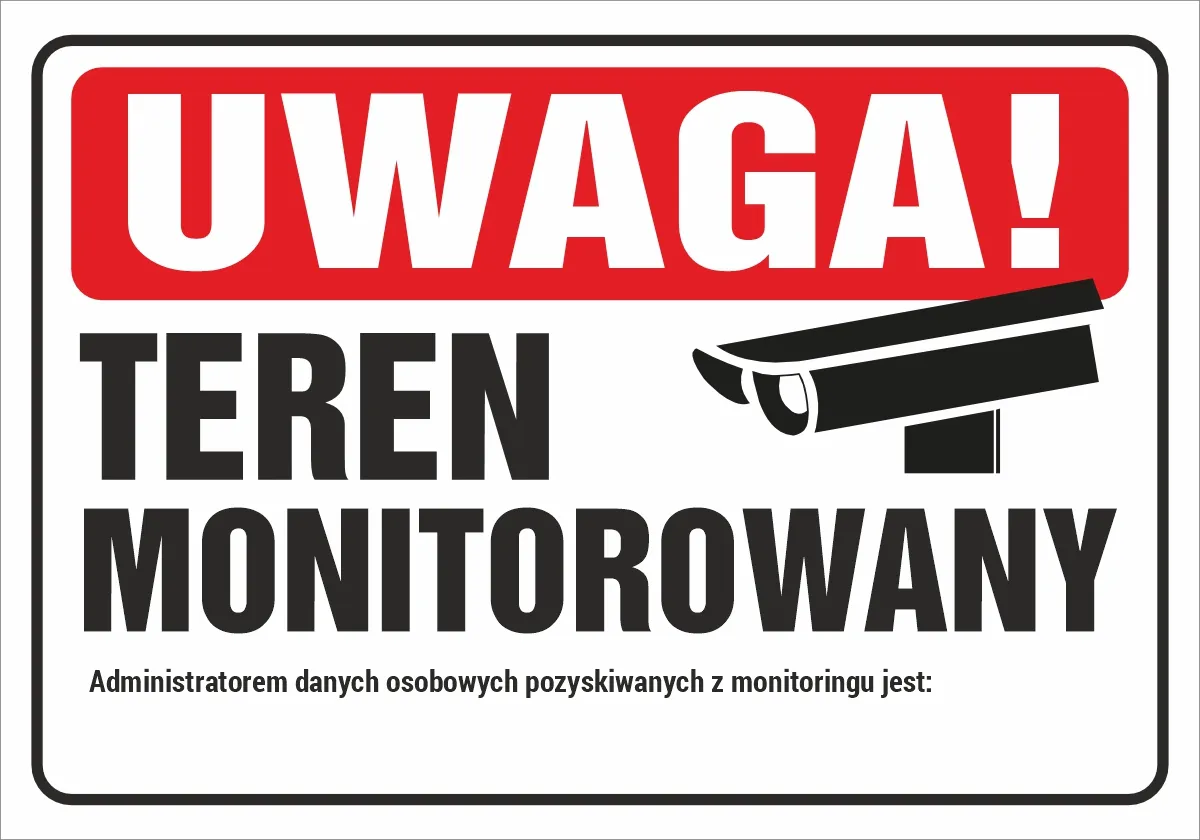 tabliczka obiekt monitorowany RODO wz&oacute;r