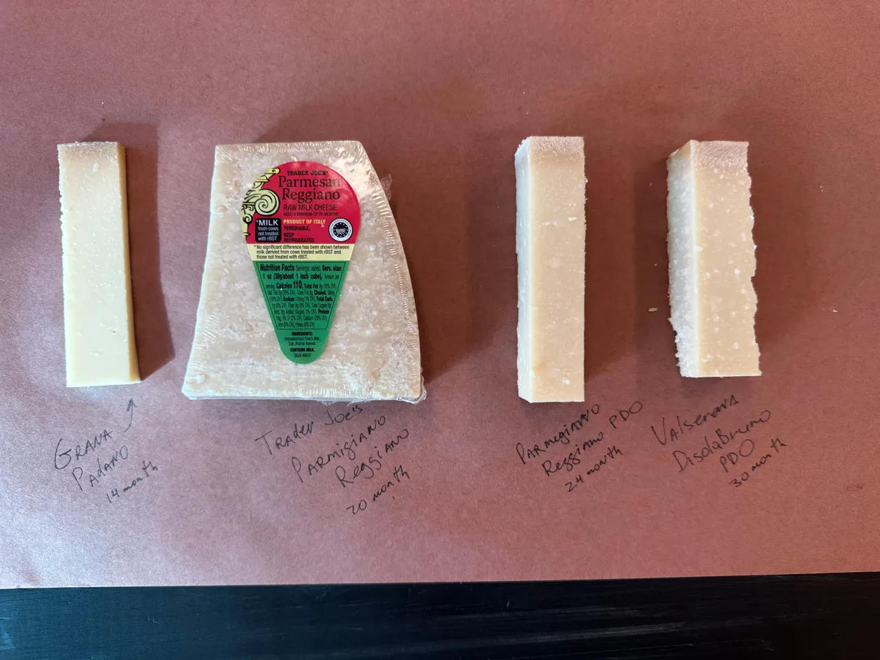Parmigiano Reggiano vs Grana Padano texture comparison