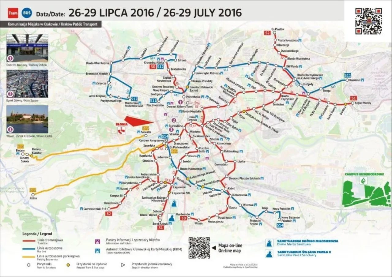 Mapa dojazdu Osiedle Złotego Wieku Kraków komunikacja miejska