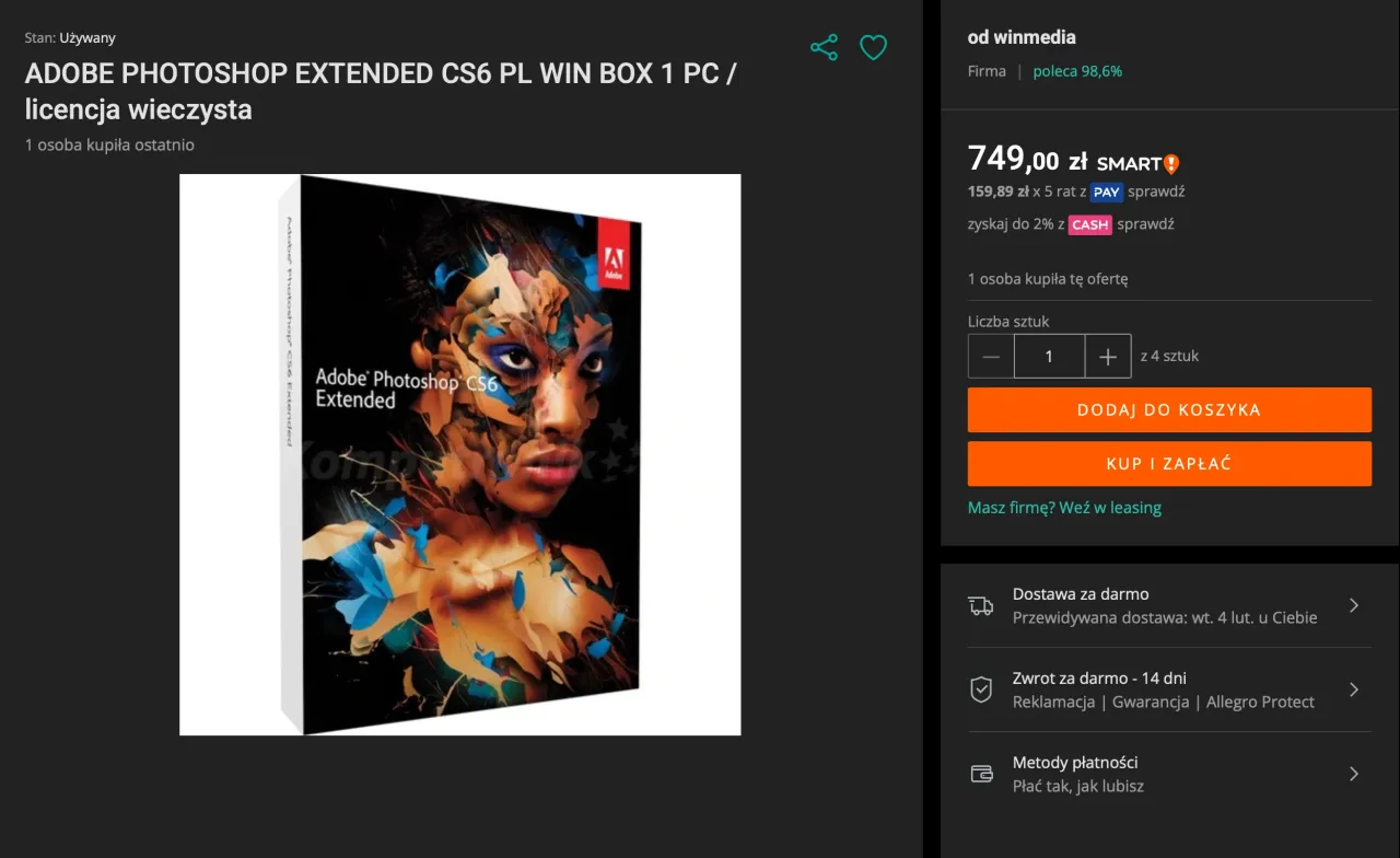 Adobe Photoshop cennik 2026 Polska plany subskrypcji