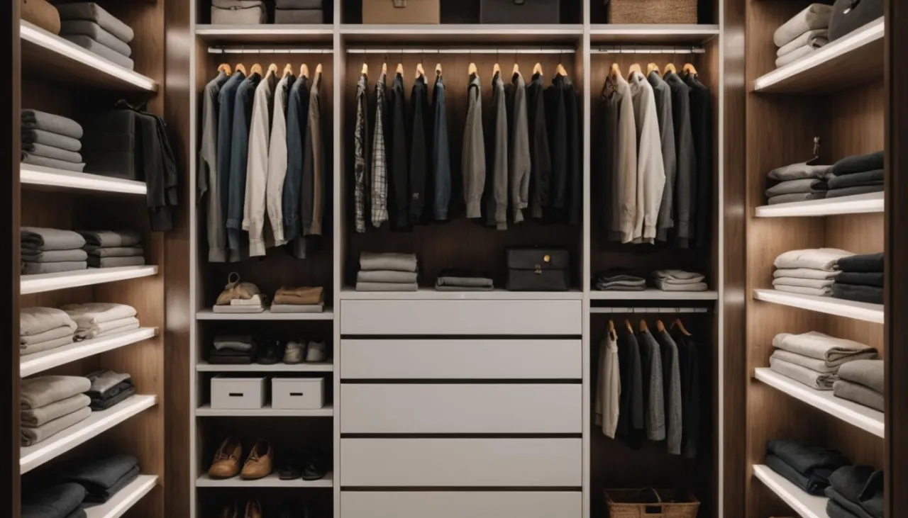 oświetlenie lustra w garderobie bez cieni