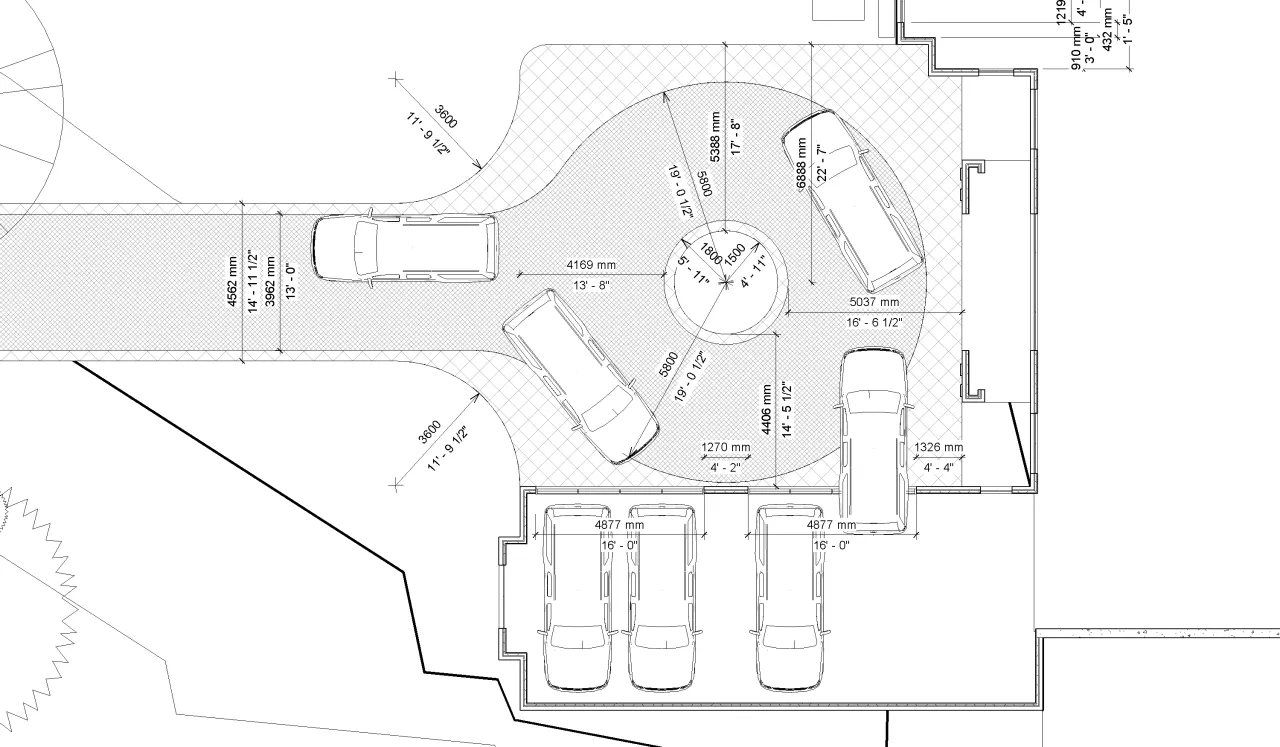 plan podjazdu wymiary spadki